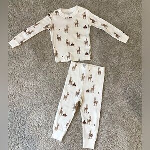 FIRSTS by Petit Lem Rudy and Reindeers Print 2 piece Pajamas Size 12m